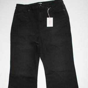 GOOD AMERICAN THE FLARE BLACK DENIM JEANS SZ 18